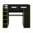 Full Size Wood Gaming Loft Bed With Built-In Desk, RGB LED Lighting, USB Port, Wardrobe & Storage-1110745090