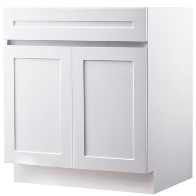 Armoire Shaker Base l 30 po x P 24 po x H 34,5 po prête à assembler - blanc
