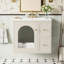Ensemble de meuble-lavabo mural 24 po avec lavabo en céramique, 2 tiroirs et 1 porte à fermeture en douceur pour petits espaces