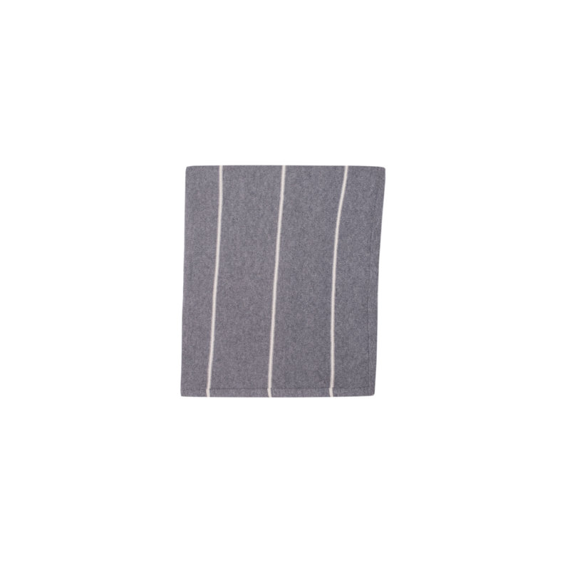 Knitted Throw Blanket, Gray/Natural