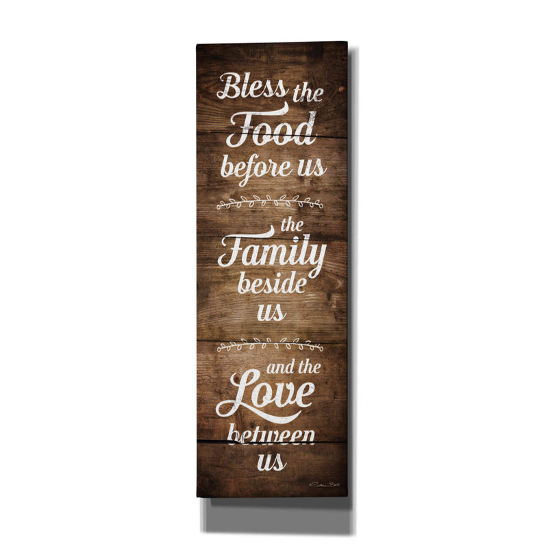 «Bless the Food devant nous» par Susan Ball, art mural sur toile, H 60 po x l 20 po x P 1,5 po