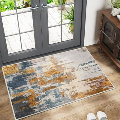 Fillender Washable Area Rugs Non-Slip Modern Abstract Soft For Living Room Entryway Bedroom