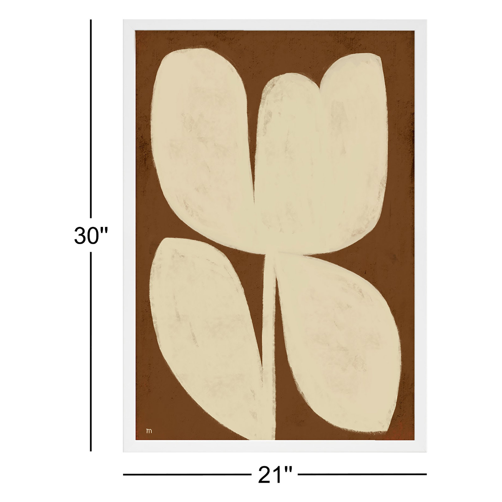 Flower 1 Print, 30" H x 21" W, White Framed