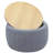 Round Storage Ottoman, 2 In 1 Function, Work As End Table And Ottoman, Dark Grey (25.5"X25.5"X14.5")-2016824680