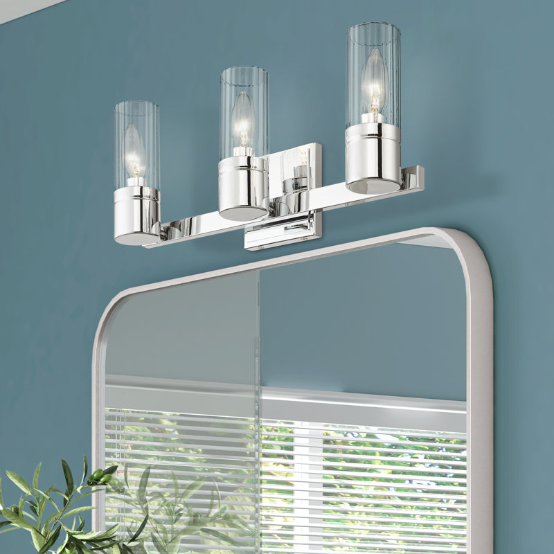 Éclairage pour salle de bain à intensité variable 3 lumières Barnett, Chrome poli