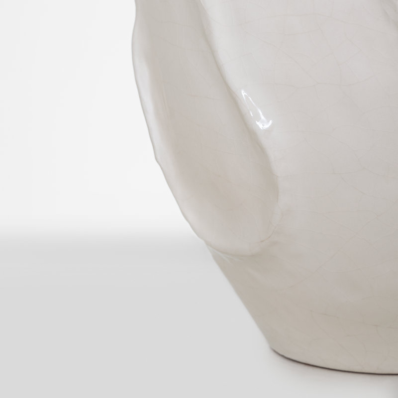 Idalia Table Lamp, Glossy White Crackle