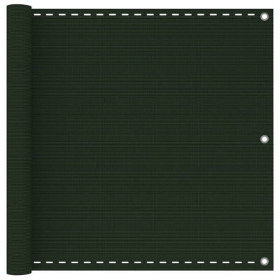 vidaXL Balcony Screen Dark Green 35.4x196.9" HDPE