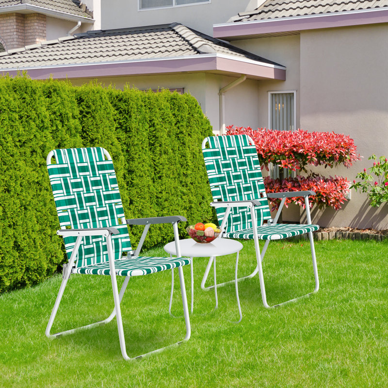 Chaise de plage pliante en métal, Vert