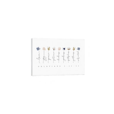 Blue Minimalist Flower, Built-in Back Wood Frame Wall Art, 30L x 20W