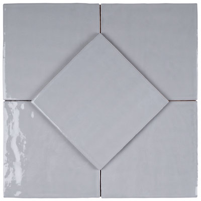 New Country Gray 5.9 in. X 5.9 in. Polished Ceramic Square Wall Tile