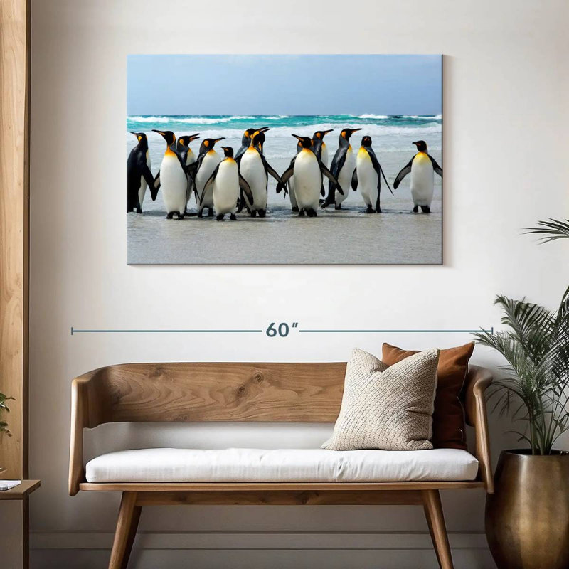 Congrégation de pingouins, H 30 po x l 45 po