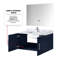 Meuble-lavabo bleu marine 36 po Avec comptoir en marbre, robinet et miroir à DEL - meuble-lavabo comptoir x P 22 po, salle de bain supérieure-130431020