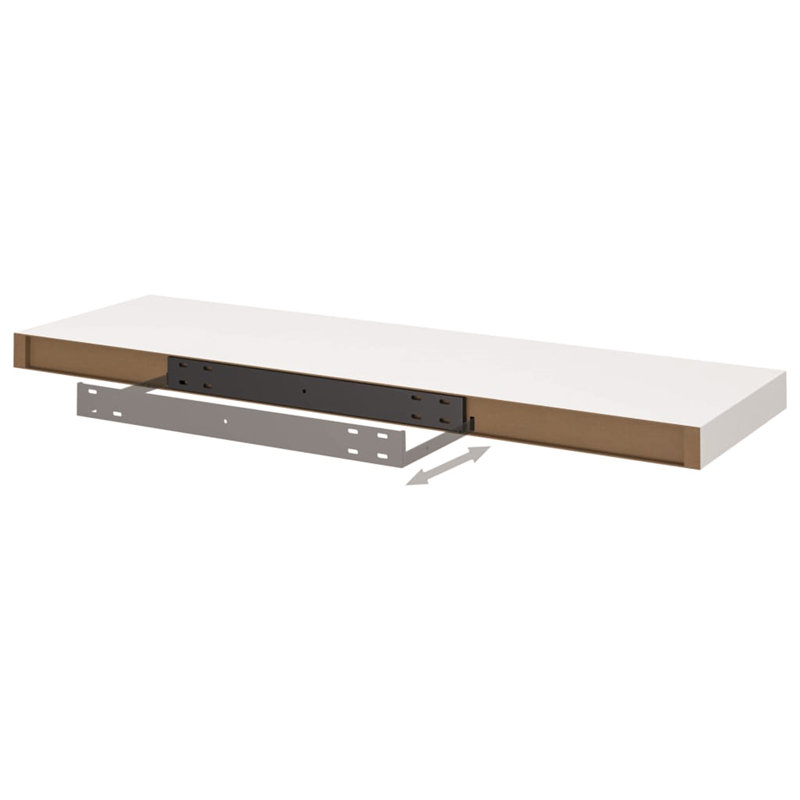Jaiyah 4 Piece Floating Shelf, 3.8 cm H x 80 cm W x 23.5 cm D, White
