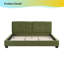Structure de lit en velours de taille très grand vert olive, lit plateforme tapissier avec tête de lit capitonnée courbée, aucun sommier tapissier requis, plateforme tapissier moderne