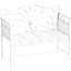Banc de jardin extérieur en métal blanc crème avec jardin en métal