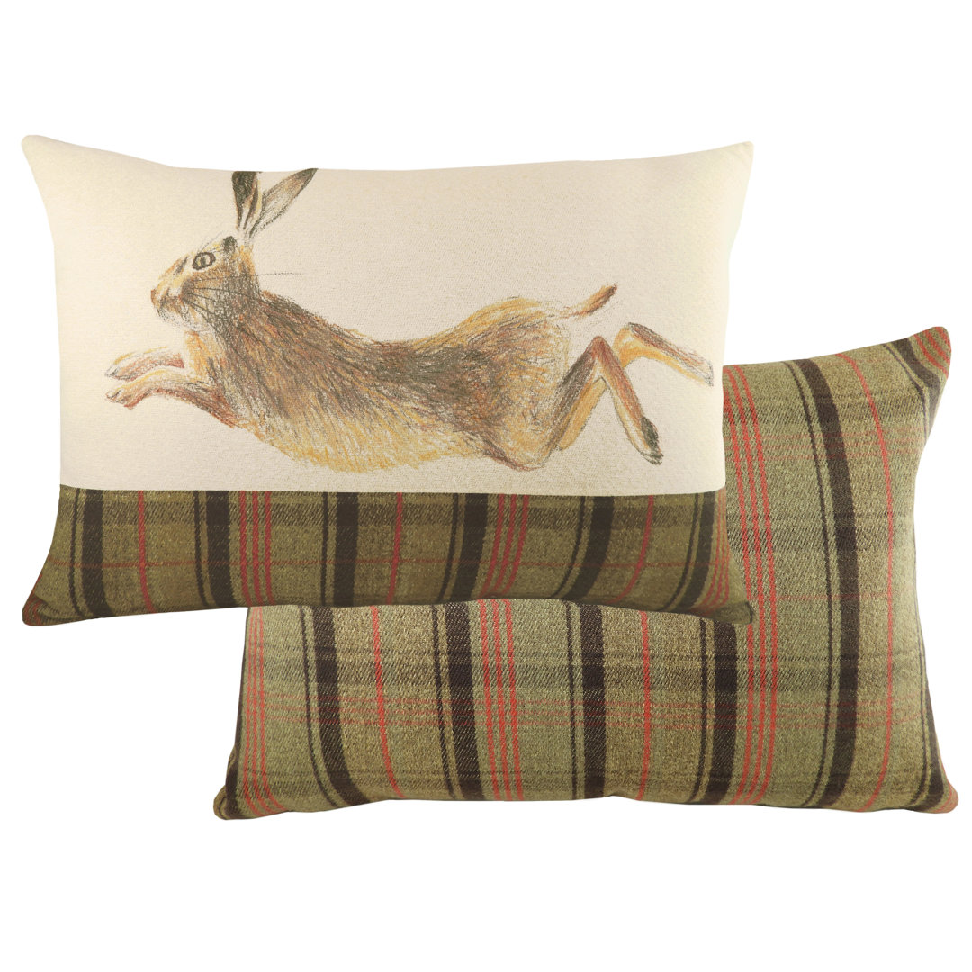 Plaid Rectangular Cushion