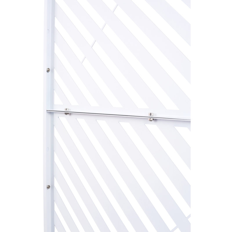Panneaux de clôture d'intimité extérieurs en métal, 193 cm de haut et 122 cm de large - Autoportants - Blanc - Isolation intérieure et extérieure - Patio, balcon