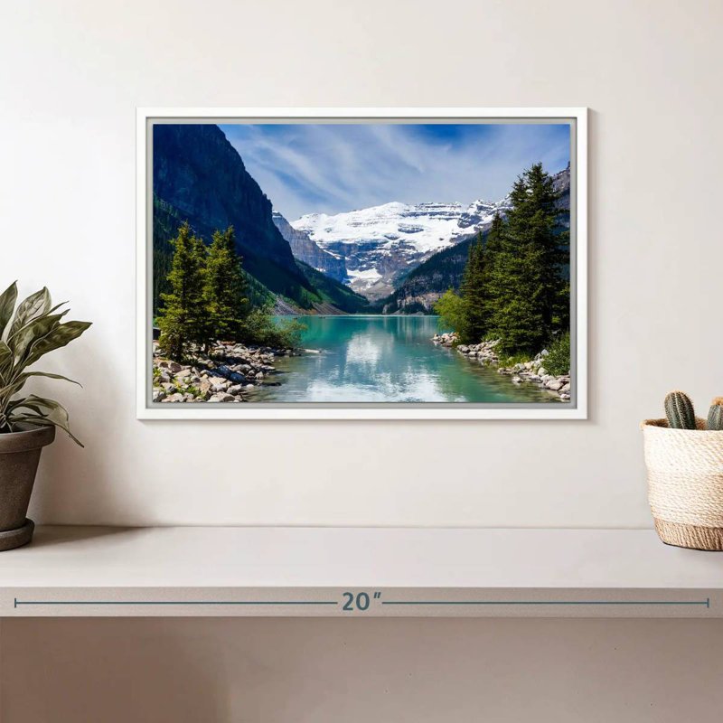 Splendide lac Louise, Cadre flottant blanc, 13 po x 9 po