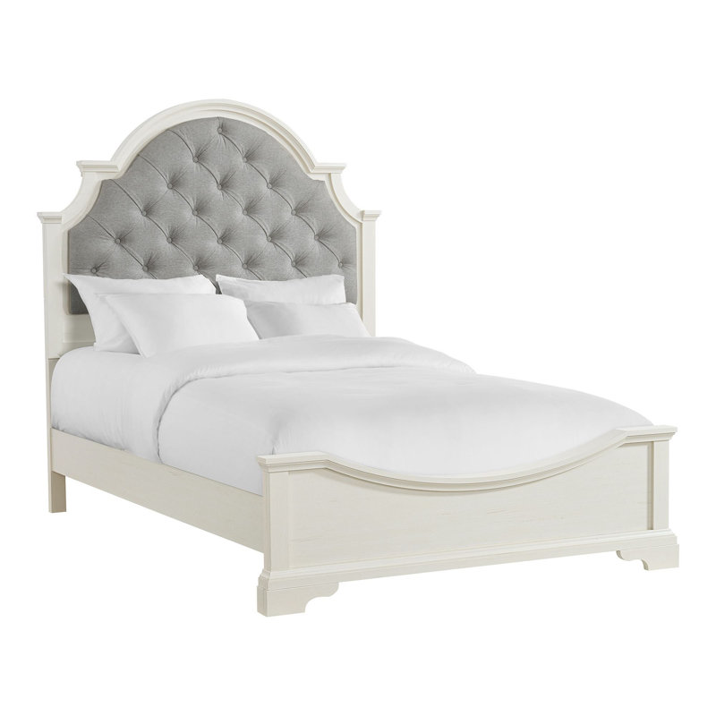 Hilja Picket House Furnishings Ulysses Youth UPH Bed in White, Full