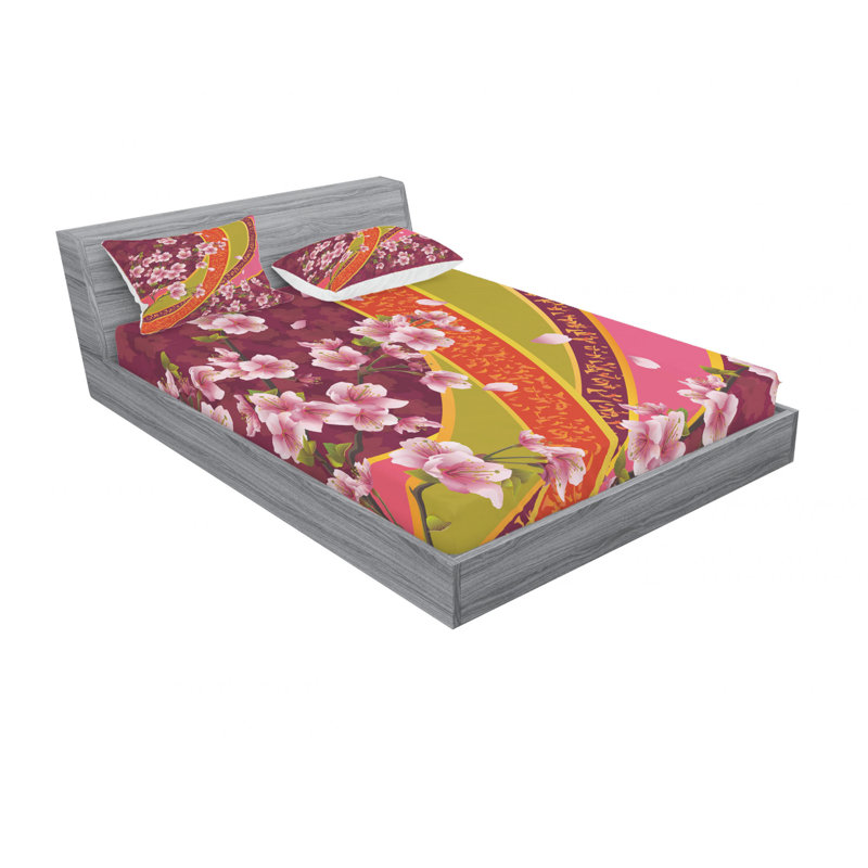 Ensemble de draps Sakura, Ensemble de draps pour lit double avec un drap-hou