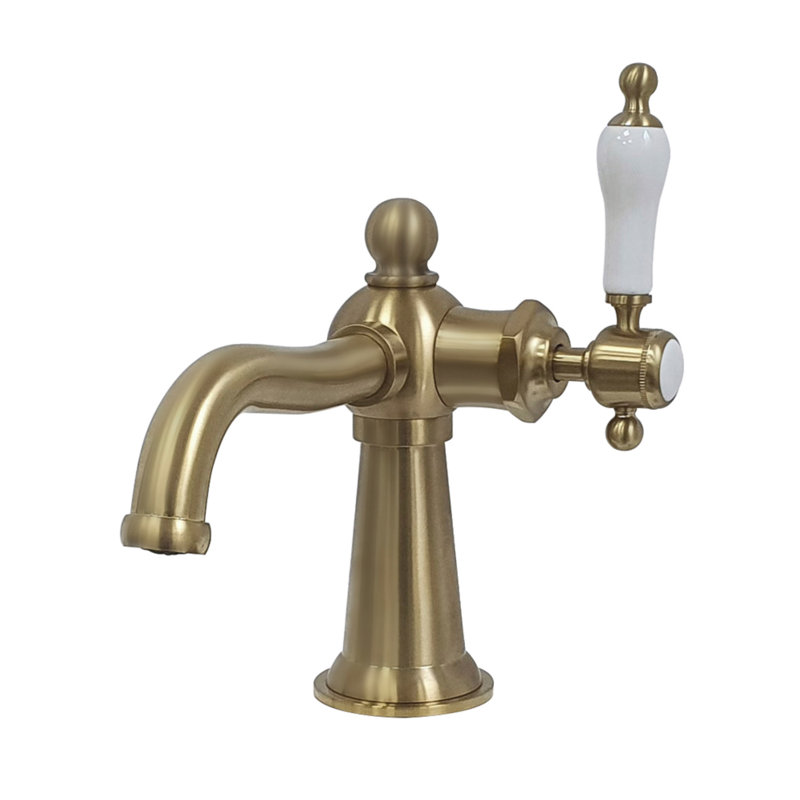 Robinet de salle de bain monotrou avec drain Whitaker, Laiton brossé