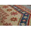 Tapis oriental bleu clair à motif géométrique Kazak 10 x 13