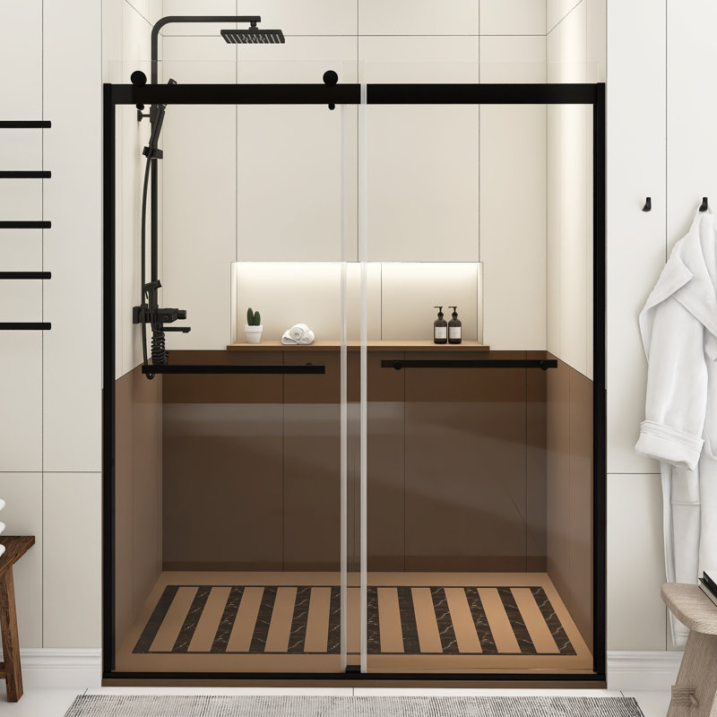 60'' - W x 74'' H Door Framed Shower Door with Clear Glass