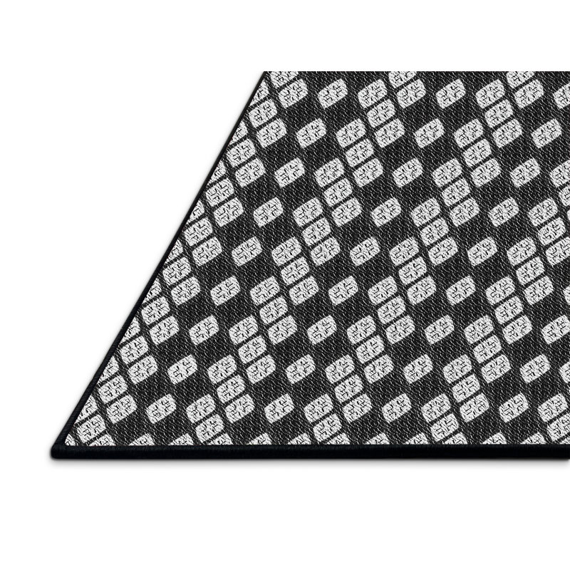 Tapis noir/beige à motifs, Rectangle 8 pi x 10 pi