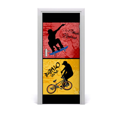 Bike And Skateboard Door Decal