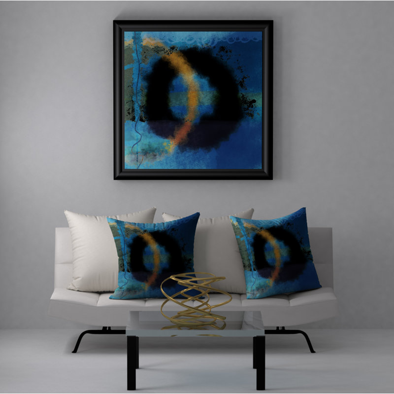 Coussin décoratif abstraite, H 20 po x l 20 po x p 5 po