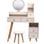 Meuble-lavabo avec miroir et tabouret rembourré