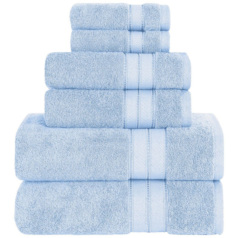 Modern Threads - Spun Loft 6-Piece 100% Combed Cotton Towel Set - Bath Towels, Hand Towels, & Washcloths - Super Absorbent & Quick Dry - 600 GSM - Soft & Plush