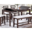 Ensemble de salle à manger à hauteur de comptoir de style contemporain avec table de rangement et chaises hautes 4X-2052794539