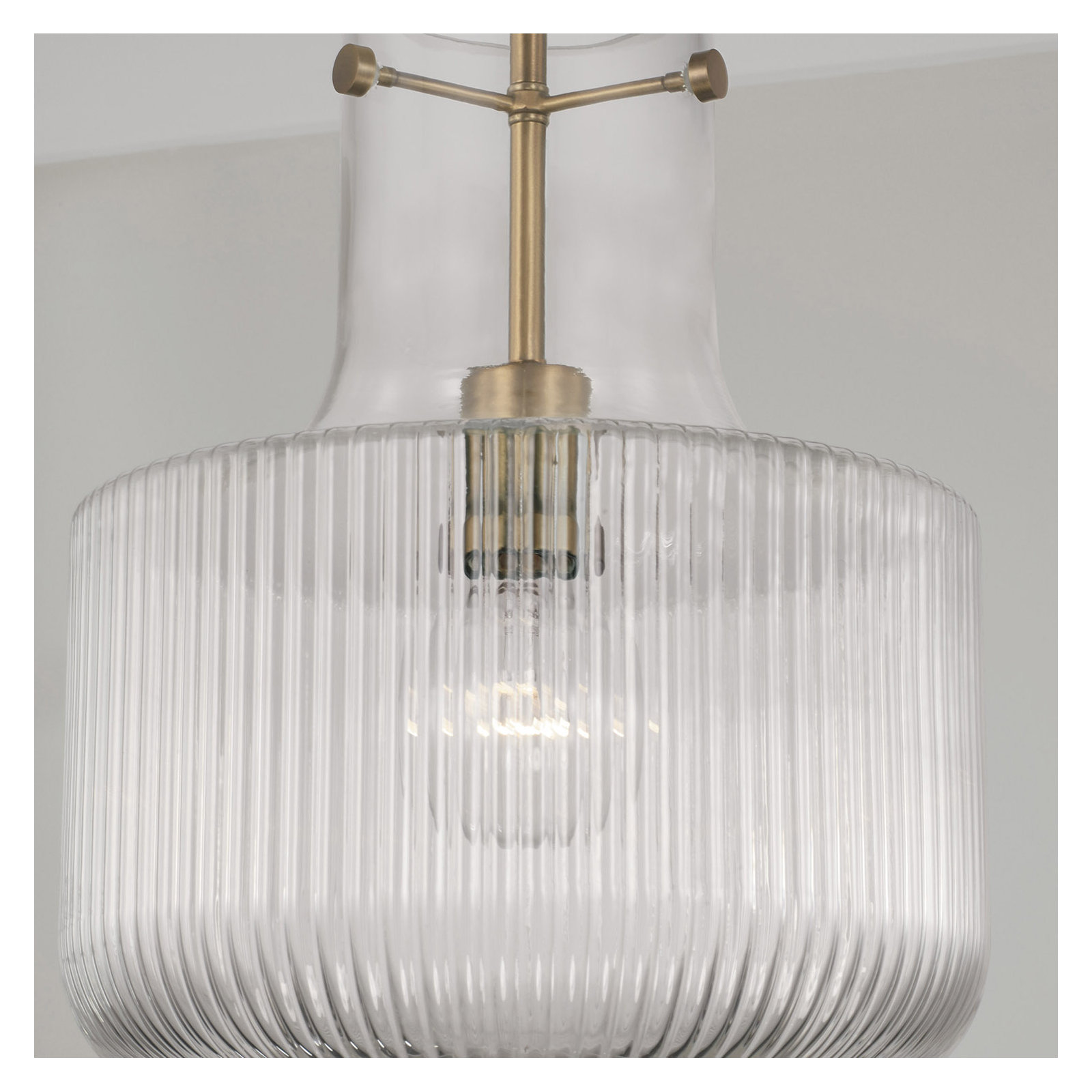 Altera Single Light Glass Dimmable Pendant, Aged Brass