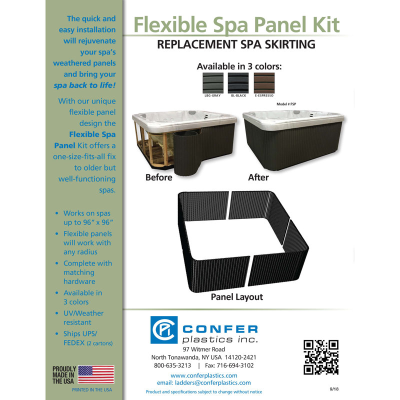 Ensemble de remplacement de panneau de spa flexible, Gris foncé