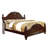 Traditional Style Eastern King Wooden Bed with Floral Carvings, Brown-755853336