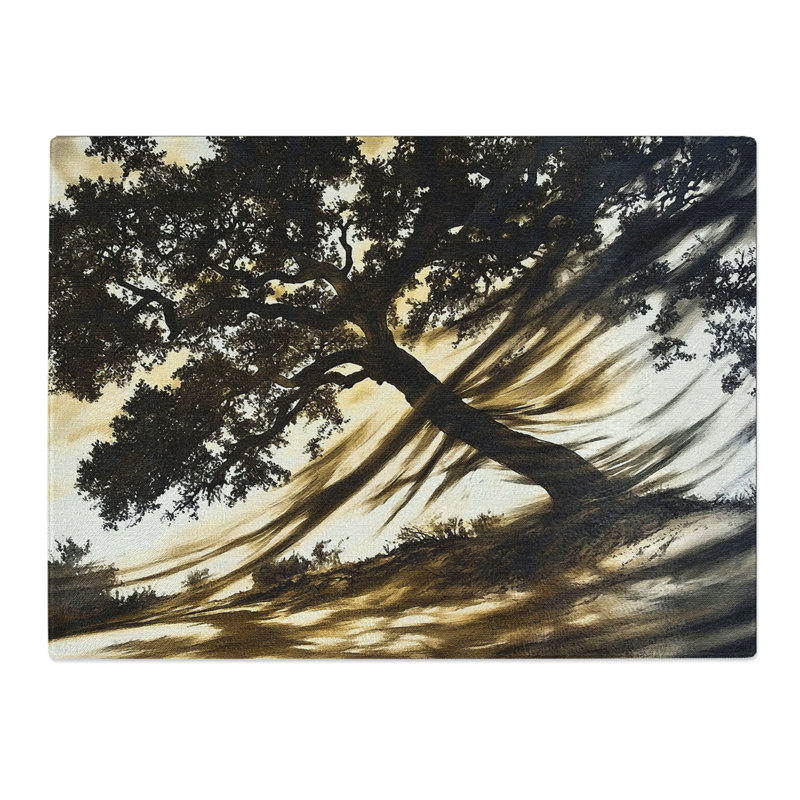 Ink Wash Tree Painting Vol.4  Glass Chopping Board