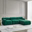 Canapé modulaire Boneless, capitonné à boutons et bricolage, canapé en L avec repose-pieds réversible, velours vert-464988721