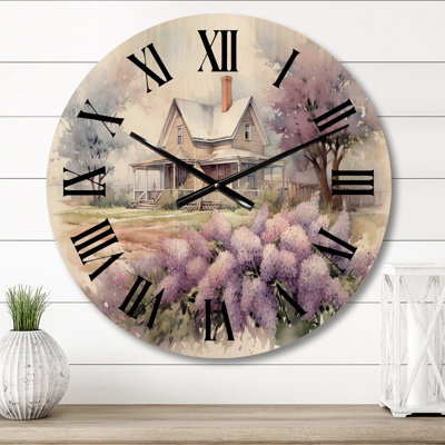 Horloge murale mauve et lilas mauve à la ferme - Paysages