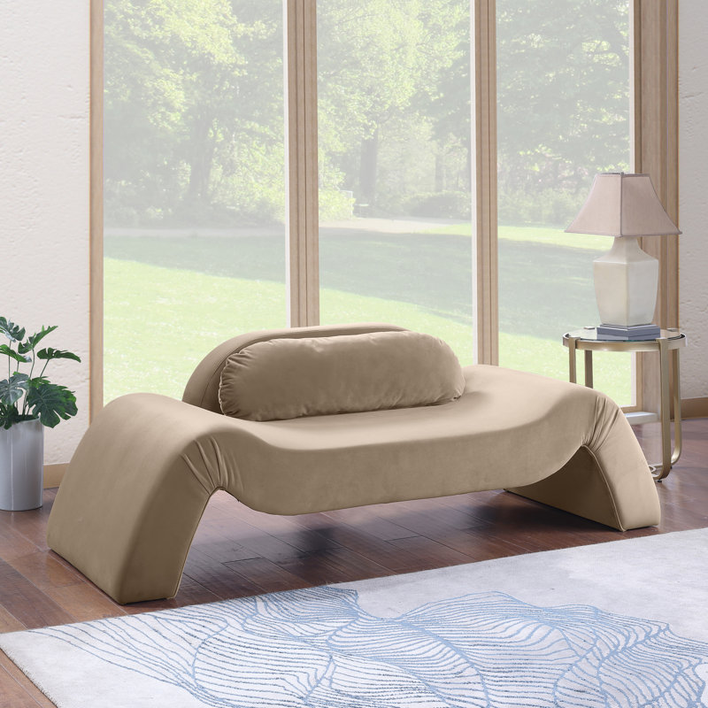 Causeuse Austin, Velours noir, 29.5" H x 87.5" W x 34" D