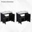 Ensemble de meuble-lavabo 72 po avec deux meubles-lavabos (séparés), deux lavabos en céramique, des portes à fermeture en douceur et une tablette réglable - Armoire de rangement espresso rétro pour une organisation élégante