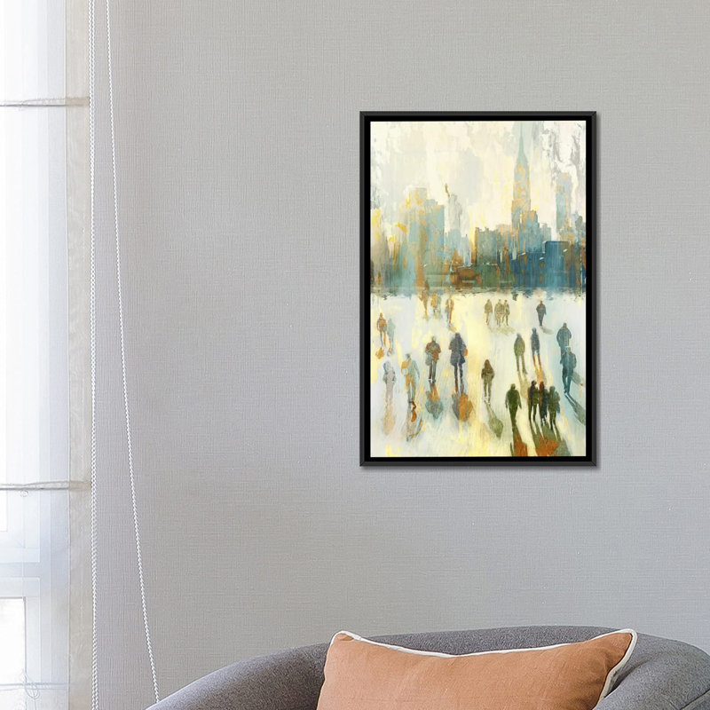 « ny shadows i », impression sur toile, H 26 po x l 18 po x P 1,5 po, Toile avec cadre noir, Pas de tapis