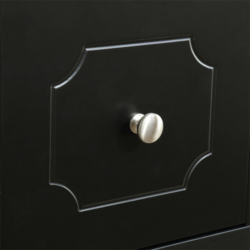 Buffet console, armoire multimédia avec tablettes réglables, Noir