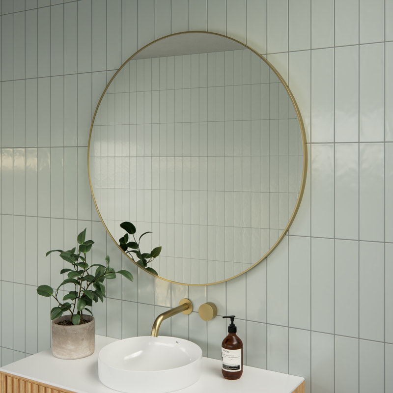 Modern & Contemporary Bathroom/Vanity Mirror, Satin Brass, 36" x 36"