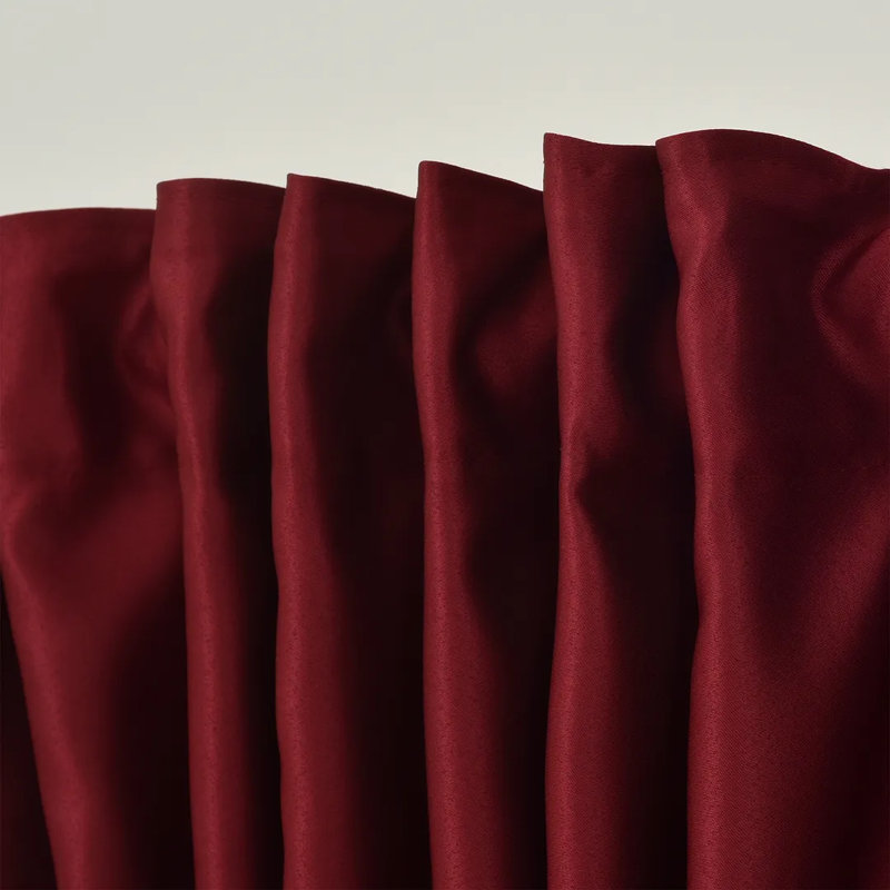 Extra Wide & Extra Long Custom Made Solid Color Room Darkening Single Curtain Panel, 100" W x 192" L, Burgundy