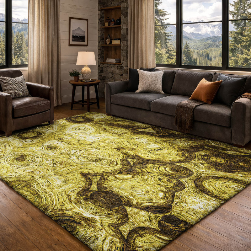 Tapis à poils longs lavable à la machine de qualité supérieure ADS579, Gold, 8' x 10'