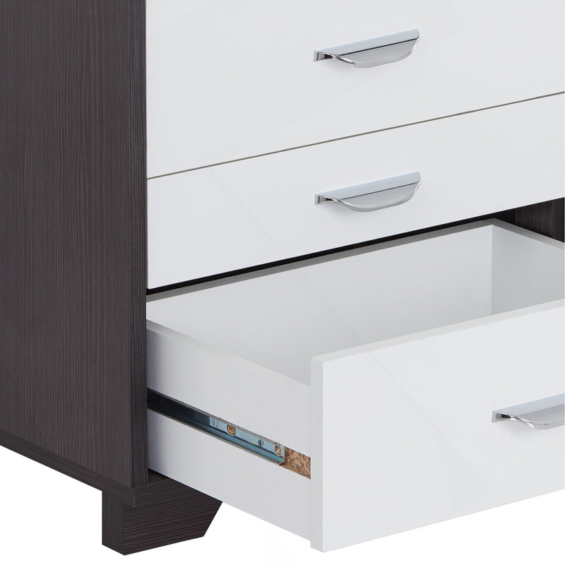 Chic Rectangular Accent Table With Multiple Drawers For Stylish Storage