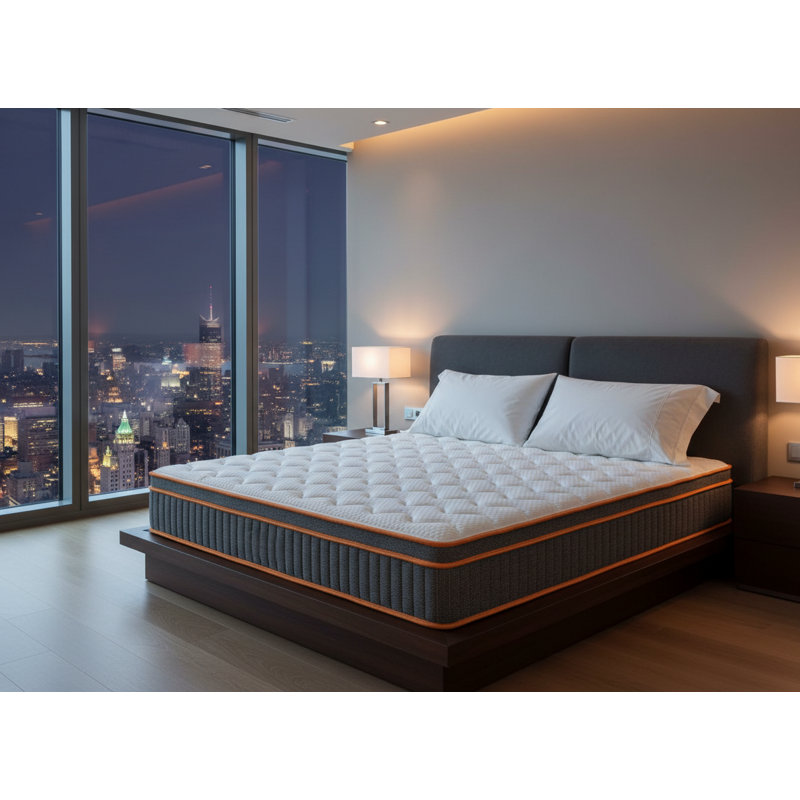 Très grand matelas, mousse à mémoire de forme hybride de 12 pouces et matelas à ressorts ensachés pour soulager le stress et un sommeil confortable