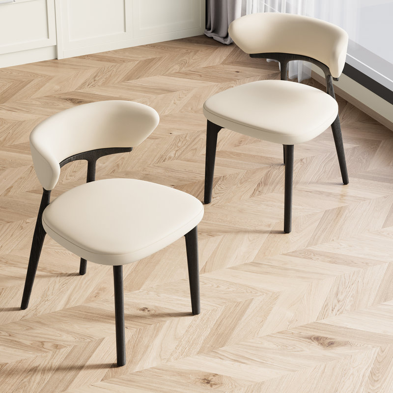 Chaises de salle à manger en bois massif avec dossier, chaise d'appoint rembourrée avec siège et dossier rembourrés, aucun assemblage requis (ensemble de 4)