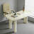 Beige-white Curved Solid Wood desk-124260457-124260372